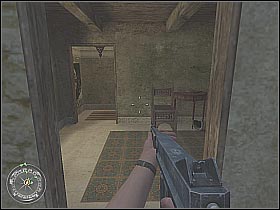 Start shooting at a guy standing on the stairs (screen 1) - Operation Supercharge - The Battle of El Alamein - Call of Duty 2 - Game Guide and Walkthrough