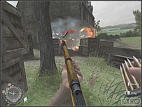 I would also recommend checking the building itself - The Brigade Box - The Battle for Caen - Call of Duty 2 - Game Guide and Walkthrough
