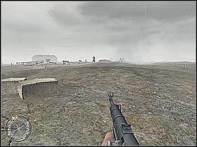 Turn around and start shooting at the German soldiers - Defending the Pointe - D-Day - Call of Duty 2 - Game Guide and Walkthrough