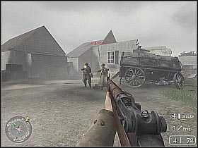You should be heading towards the huge field, the same one you were trying to clear out in the previous mission - Defending the Pointe - D-Day - Call of Duty 2 - Game Guide and Walkthrough