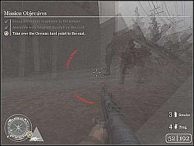 You should be able to reach a larger field within a few seconds - Bergstein - Hill 400 - Call of Duty 2 - Game Guide and Walkthrough