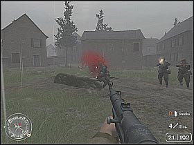 I would recommend using smoke grenades - Bergstein - Hill 400 - Call of Duty 2 - Game Guide and Walkthrough