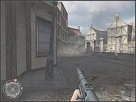 Start shooting at the visible enemy soldiers (screen 1) - The Crossing Point - Crossing the Rhine - Call of Duty 2 - Game Guide and Walkthrough