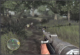 Now go inside (#1) and shoot the enemies found there - Chapter IX: Laison River - Call of Duty 3 - Game Guide and Walkthrough