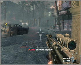 Run outside and start shooting enemies standing by nearby cars #1 - Operation 40 - p. 1 - Walkthrough - Call of Duty: Black Ops - Game Guide and Walkthrough