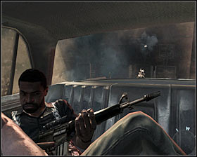 Come closer to a car parked here #1, and the main hero as well as his mates take their places inside the car - Operation 40 - p. 1 - Walkthrough - Call of Duty: Black Ops - Game Guide and Walkthrough