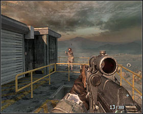 It is a good idea to surprise the enemy standing in front of you #1, as a result, he will be thrown over a balustrade - Executive Order - p. 1 - Walkthrough - Call of Duty: Black Ops - Game Guide and Walkthrough