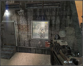 Aim at a bunker, which you can see in the distance, to be more precise, aim at a piece of wall near the window by which an enemy is standing #1 - Executive Order - p. 2 - Walkthrough - Call of Duty: Black Ops - Game Guide and Walkthrough