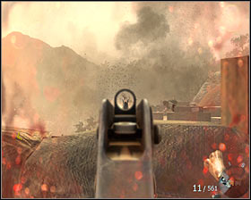 Quickly come up to the barrel situated on the right side of your enemies #1 and press the F key to kick it - S.O.G. - p. 2 - Walkthrough - Call of Duty: Black Ops - Game Guide and Walkthrough