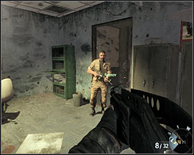 Enter a new corridor and after few moments you will reach a new door which you will have to break (hold the F key) #1 - The Defector - p. 1 - Walkthrough - Call of Duty: Black Ops - Game Guide and Walkthrough