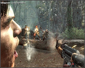 Start with shooting a single enemy standing on a boat in front of you #1, and then shoot a bigger group on the left #2 - Victor Charlie - p. 1 - Walkthrough - Call of Duty: Black Ops - Game Guide and Walkthrough