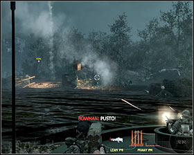 Now destroy a tower you can see in the distance #1 and start shooting the area around it because new enemies will appear there more or less regularly #2 - Crash Site - p. 1 - Walkthrough - Call of Duty: Black Ops - Game Guide and Walkthrough