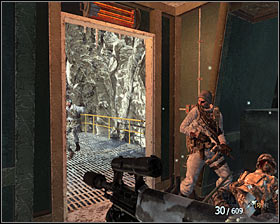 After you get inside, use the slow time mode to eliminate the enemies standing in front of you #1 - WMD - p. 2 - Walkthrough - Call of Duty: Black Ops - Game Guide and Walkthrough