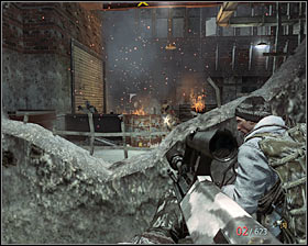 Ignore a machine gun position you can see in the distance and run along the wall of the building on the right toward the entrance situated in front of you #1 - WMD - p. 3 - Walkthrough - Call of Duty: Black Ops - Game Guide and Walkthrough