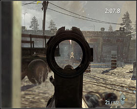 Come up to the entrance of the warehouse from the left side #1 and start shooting enemies standing outside - WMD - p. 3 - Walkthrough - Call of Duty: Black Ops - Game Guide and Walkthrough