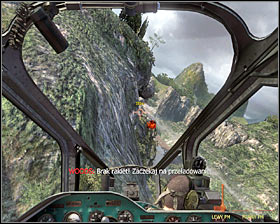 Immediately after hearing the message about the launcher situated on a nearby hill, turn left flying sideways over the jungle #1 - Payback - p. 2 - Walkthrough - Call of Duty: Black Ops - Game Guide and Walkthrough