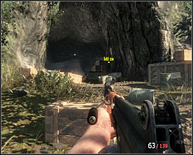 It is a good idea to aim at fuel barrels near the trucks #1, as a result, you will have an easy access to the enemies standing near them - Payback - p. 2 - Walkthrough - Call of Duty: Black Ops - Game Guide and Walkthrough
