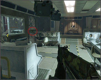 The secret is on the left by the window on one of the desks - Executive Order - Intel location - Call of Duty: Black Ops - Game Guide and Walkthrough