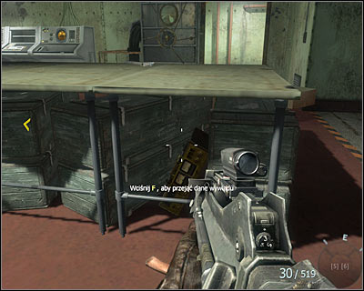 After eliminating the enemies look under the desk situated opposite the entrance - Redemption - Intel location - Call of Duty: Black Ops - Game Guide and Walkthrough