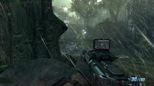 Make a 180-degree turn and youll notice two trees growing close to one another - Mission 02: CELERIUM - Missions: Walkthrough - Call of Duty: Black Ops II - Game Guide and Walkthrough