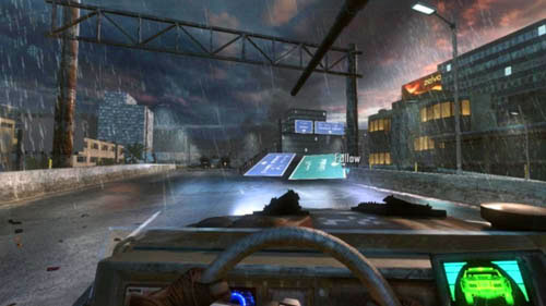 If you stay behind the wheel, the task will be much more difficult, as it is a lot easier to lead to the vehicle's destruction - Mission 05: FALLEN ANGEL - Missions: Walkthrough - Call of Duty: Black Ops II - Game Guide and Walkthrough