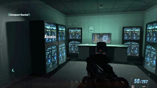 From the place where you have just been hiding with Salazar go forward and past the shelves - Mission 06: KARMA - Missions: Walkthrough - Call of Duty: Black Ops II - Game Guide and Walkthrough