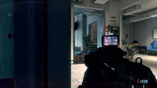Then go to the next room and hide by the door open inwards - Mission 09: ODYSSEUS - Missions: Walkthrough - Call of Duty: Black Ops II - Game Guide and Walkthrough