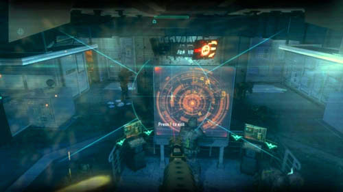 You will be able to use the turret hanging on the ceiling to eliminate the targets - Mission 09: ODYSSEUS - Missions: Walkthrough - Call of Duty: Black Ops II - Game Guide and Walkthrough