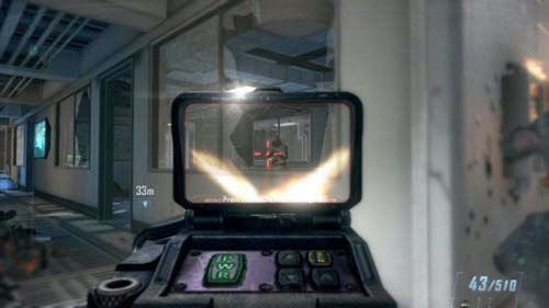 It is worth noting that even if you get rid of the visible enemies, next ones will come running in the very corridor, as well as through the rooms on the right, all the time - Mission 09: ODYSSEUS - Missions: Walkthrough - Call of Duty: Black Ops II - Game Guide and Walkthrough