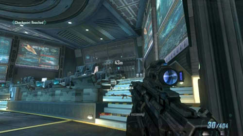 The upper part of the hall is full of enemies (picture above) - Mission 11: JUDGMENT DAY - Missions: Walkthrough - Call of Duty: Black Ops II - Game Guide and Walkthrough