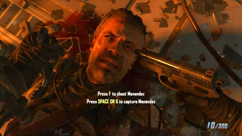 When the cutscene is over, get ready to hit the two soldiers (first picture above), when you are going down the rubble - Mission 11: JUDGMENT DAY - Missions: Walkthrough - Call of Duty: Black Ops II - Game Guide and Walkthrough