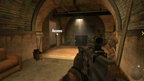 When you go down to the cocaine bunker, in the room with barred windows you'll notice the word Access on the door on the left (picture above) - Mission 04: TIME AND FATE - Missions: Challenges - Call of Duty: Black Ops II - Game Guide and Walkthrough
