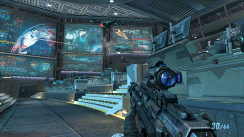 You will have the last chance at the military center, when you get to a large room with monitors on the walls (picture above) - Mission 11: JUDGMENT DAY - Missions: Challenges - Call of Duty: Black Ops II - Game Guide and Walkthrough