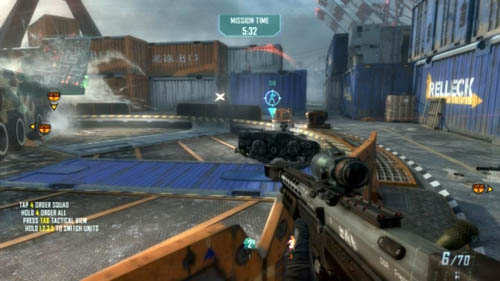 The first CLAW will most likely be standing by your main target, in the very center of the map (picture above) - Strike Force 01: SHIPWRECK - Strike Force: Challenges - Call of Duty: Black Ops II - Game Guide and Walkthrough