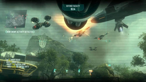 The quad-drones will be flying in groups of four (picture above) - Strike Force 03: FOB SPECTRE - Strike Force: Challenges - Call of Duty: Black Ops II - Game Guide and Walkthrough