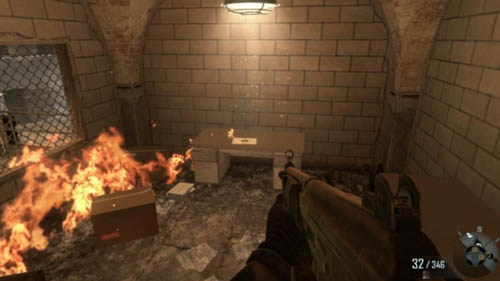 Searching the cocaine bunker, you'll eventually get to a large room, which will be set on fire - Mission 04 - TIME AND FATE - Decisions, consequences, endings - Call of Duty: Black Ops II - Game Guide and Walkthrough
