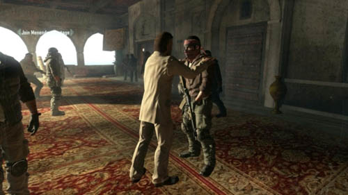 When Menendez starts going on the stage, and DeFalco is alive, Menendez will walk up to him and hug him - Mission 08 - ACHILLES VEIL - Decisions, consequences, endings - Call of Duty: Black Ops II - Game Guide and Walkthrough