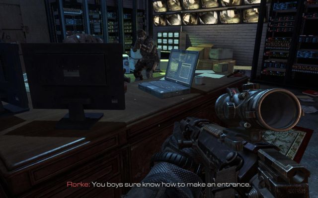 The desk that Rorke leaned against. - Rorke files (01-09) - Call of Duty: Ghosts - Game Guide and Walkthrough