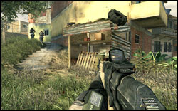 At the next open area, as you start to move forward, the laptop will be right before the stairs on the right, on some barrels - Intel Location - Act II - Intel location - Call of Duty: Modern Warfare 2 - Game Guide and Walkthrough