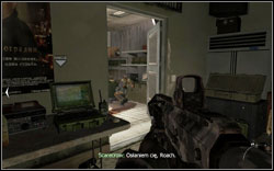 After going out of the oval room, the laptop is a little further, on the couch by the wall on the left - Intel Location - Act III - Intel location - Call of Duty: Modern Warfare 2 - Game Guide and Walkthrough