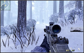 Go straight and you will see the first patrol - don't kill anyone, hid in the bushed on the right - Alpha - Evasion - Spec Ops - Call of Duty: Modern Warfare 2 - Game Guide and Walkthrough