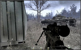 On the left, right behind a tank. - Charlie - Hidden - Spec Ops - Call of Duty: Modern Warfare 2 - Game Guide and Walkthrough