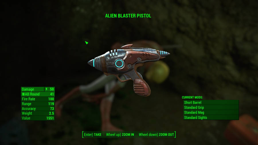 Where To Find The Best Weapons In Fallout 4 - The Alien Blaster Pistol