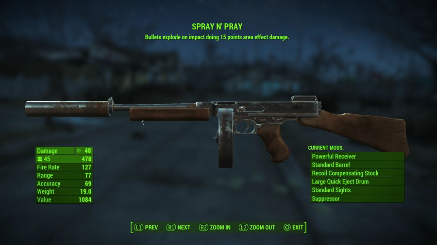 Fallout 4 Explosive Tommy Gun