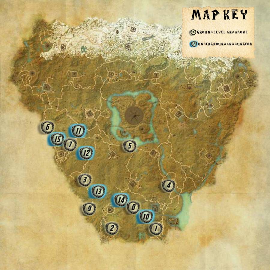 Cyrodiil Aldmeri Skyshards Locations Map Guide