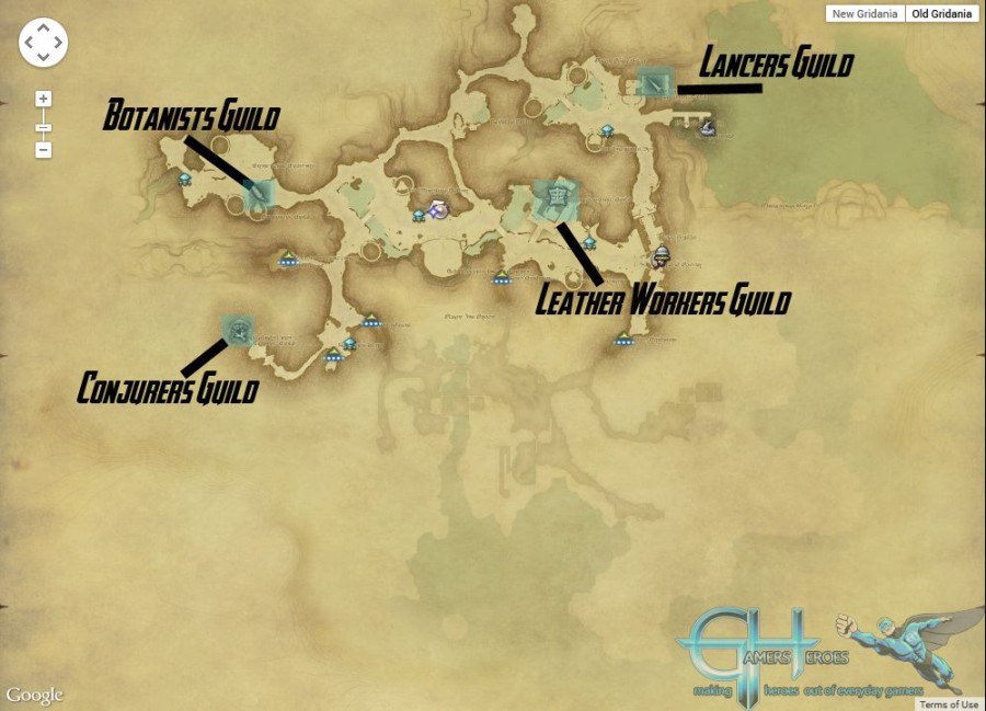Old Gridania Map