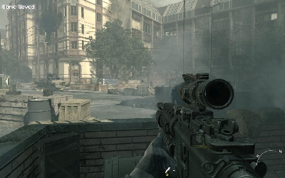 Continue your assault moving through the square with destroyed vehicles - [Act II] Goalpost - Walkthrough - Call of Duty: Modern Warfare 3 - Game Guide and Walkthrough