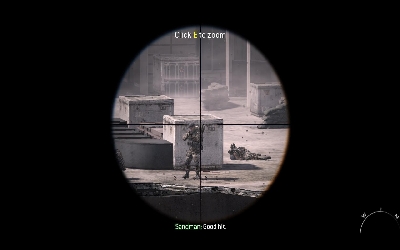 When you reach the sniper position start shooting down enemies standing in devastated building on the other side of the street - [Act III] Scorched Earth - Walkthrough - Call of Duty: Modern Warfare 3 - Game Guide and Walkthrough