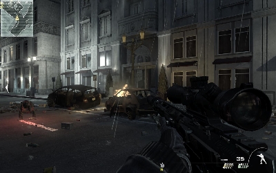 Now move quickly to the two bodies and shoot down two guards in building on your right - Resistance Movement - SpecOps missions - Call of Duty: Modern Warfare 3 - Game Guide and Walkthrough