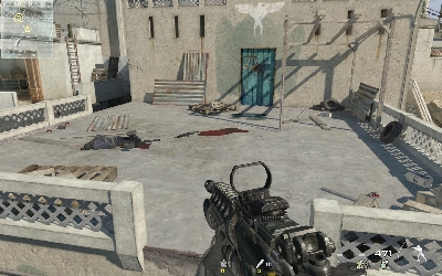 Quickly kill a couple of enemies at the roof on the left - Smack Town - SpecOps missions - Call of Duty: Modern Warfare 3 - Game Guide and Walkthrough